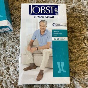 JOBST for Men Casual 20-30 mmHg Knee High Compression Socks Black Medium